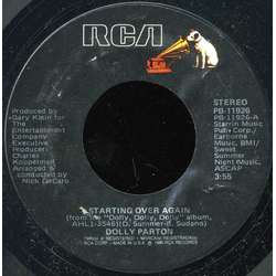 Dolly Parton Starting Over Again Vinyl 7" USED