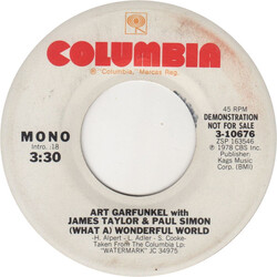 Art Garfunkel / James Taylor (2) / Paul Simon (What A) Wonderful World USED VINYL 7INCH 45 RPM PROMO STYRENE STEREO MONO
