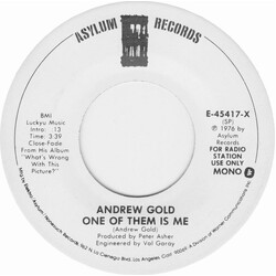 Andrew Gold One Of Them Is Me USED VINYL 7INCH 45 RPM PROMO