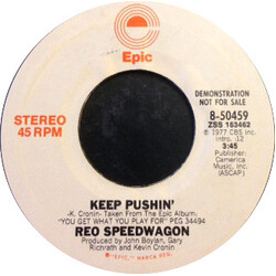 REO Speedwagon Keep Pushin USED VINYL 7INCH 45 RPM SINGLE PROMO STEREO