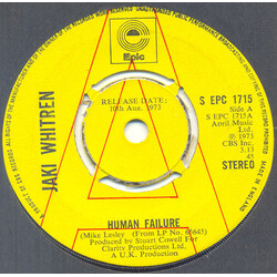 Jaki Whitren Human Failure USED VINYL 7INCH 45 RPM PROMO