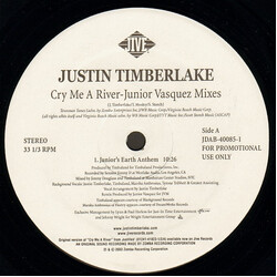 Justin Timberlake Cry Me A River - Junior Vasquez Mixes Vinyl 12" USED