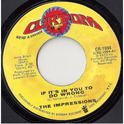 The Impressions If It's In You To Do Wrong USED VINYL 7INCH 45 RPM