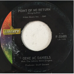 Eugene McDaniels / The Johnny Mann Singers Point Of No Return / Warmer Than A Whisper USED VINYL 7INCH 45 RPM SINGLE