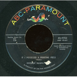 George Hamilton IV If I Possessed A Printing Press / Only One Love USED VINYL 7INCH 45 RPM