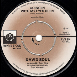 David Soul Going In With My Eyes Open VINYL 7" USED