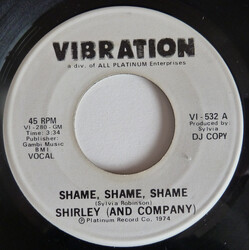 Shirley & Company Shame, Shame, Shame USED VINYL 7INCH 45 RPM SINGLE PROMO