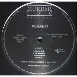 Ashanti Happy USED VINYL 12INCH 33 S RPM PROMO STEREO