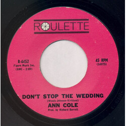 Ann Cole Don't Stop The Wedding USED VINYL 7INCH 45 RPM SINGLE REPRESS STYRENE