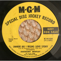 Anthony Newley (Where Do I Begin) Love Story / (Where Do I Begin) Love Story Vinyl 7" USED