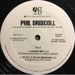 Phil Driscoll A Higher Way USED VINYL 12INCH 33 S RPM EP PROMO