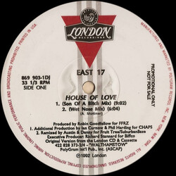 East 17 House Of Love USED VINYL 12INCH PROMO 33 S RPM