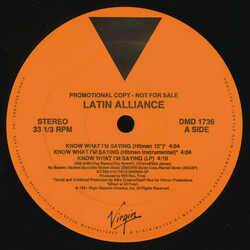Latin Alliance Know What I'm Saying VINYL 12" USED