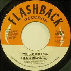 Melissa Manchester Don't Cry Out Loud / Theme From Ice Castles (Through The Eyes Of Love) VINYL 7" USED