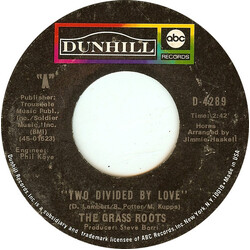 The Grass Roots Two Divided By Love USED VINYL 7INCH 45 RPM SINGLE