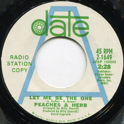 Peaches & Herb Let Me Be The One USED VINYL 7INCH 45 RPM PROMO STYRENE