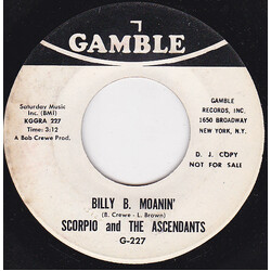 Scorpio And The Ascendants Billy B. Moanin USED VINYL 7INCH 45 RPM SINGLE PROMO