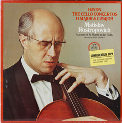 Joseph Haydn / Mstislav Rostropovich / The Academy Of St. Martin-in-the-Fields / Iona Brown The Cello Concertos D Major & C Major Vinyl LP USED