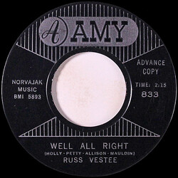 Russ Vestee Well All Right USED VINYL 7INCH 45 RPM SINGLE PROMO