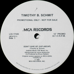 Timothy B. Schmit Don't Give Up USED VINYL 12INCH PROMO SINGLE 33 S RPM