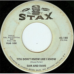 Sam & Dave You Don't Know Like I Know / Blame Me (Don't Blame My Heart) USED VINYL 7INCH 45 RPM SINGLE PROMO MONO