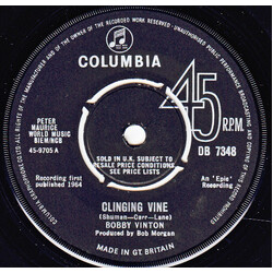 Bobby Vinton Clinging Vine USED VINYL 45 RPM 7INCH SINGLE