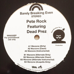 Pete Rock / Dead Prez Warzone USED VINYL 12INCH 33 S RPM EP PROMO