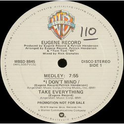 Eugene Record I Don't Mind / Take Everything Vinyl 12" USED