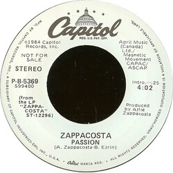 Zappacosta Passion USED VINYL 7INCH 45 RPM PROMO