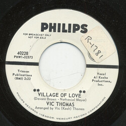 Vic Thomas Village Of Love / Down The Stream To The River USED VINYL 7INCH 45 RPM SINGLE PROMO