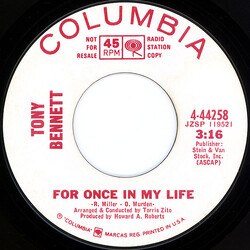 Tony Bennett For Once In My Life USED VINYL 7INCH 45 RPM PROMO