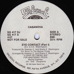 Casanova Eye Contact USED VINYL 12INCH 33 S RPM SINGLE PROMO STEREO