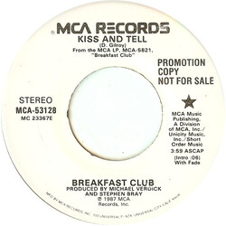 Breakfast Club Kiss And Tell USED VINYL 7INCH 45 RPM SINGLE PROMO STEREO