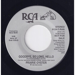 Prairie Oyster Goodbye, So Long, Hello USED VINYL 7INCH SINGLE PROMO