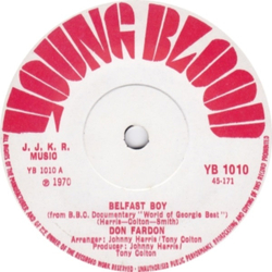 Don Fardon Belfast Boy Vinyl 7" USED