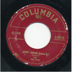 The Four Voices Honest, Darling (Believe Me) / Hey Honey (Kissin' Is Free) USED VINYL 7INCH 45 RPM
