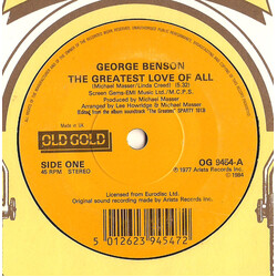 George Benson / Tom Browne The Greatest Love Of All / Funkin' For Jamaica (N.Y.) USED VINYL 7INCH 45 RPM