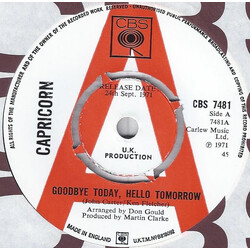 Capricorn (15) Goodbye Today, Hello Tomorrow USED VINYL 7INCH 45 RPM SINGLE PROMO