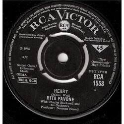 Rita Pavone Heart USED VINYL 7INCH 45 RPM