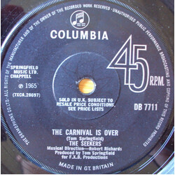The Seekers The Carnival Is Over VINYL 7" USED