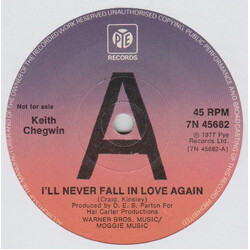 Keith Chegwin I'll Never Fall In Love Again USED VINYL 45 RPM 7INCH PROMO