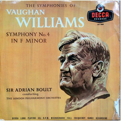 Ralph Vaughan Williams / Sir Adrian Boult / The London Philharmonic Orchestra Symphony No.4 In F Minor Vinyl LP USED