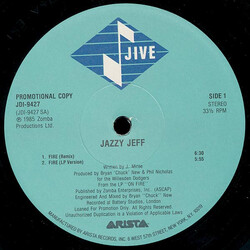 Jazzy Jeff Fire USED VINYL 12INCH 33 S RPM PROMO