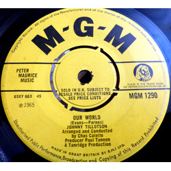 Johnny Tillotson Our World USED VINYL 7INCH 45 RPM SINGLE