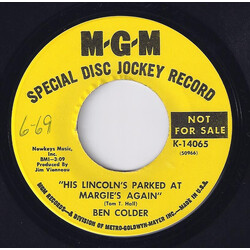 Ben Colder His Lincoln's Parked At Margie's Again USED VINYL 7INCH 45 RPM PROMO