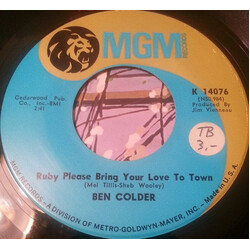 Ben Colder Ruby Please Bring Your Love To Town USED VINYL 7INCH 45 RPM SINGLE
