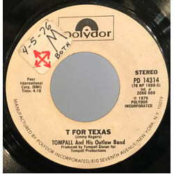 Tompall And His Outlaw Band T For Texas Vinyl 7" USED