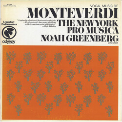 Claudio Monteverdi / New York Pro Musica / Noah Greenberg Vocal Music Of Monteverdi Vinyl LP USED