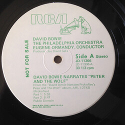 David Bowie / The Philadelphia Orchestra / Eugene Ormandy David Bowie Narrates "Peter And The Wolf" USED VINYL 12INCH 33 S RPM SINGLE SIDED PROMO