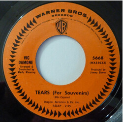 Vic Damone Tears (For Souvenirs) / Never Too Late USED VINYL 7INCH 45 RPM SINGLE